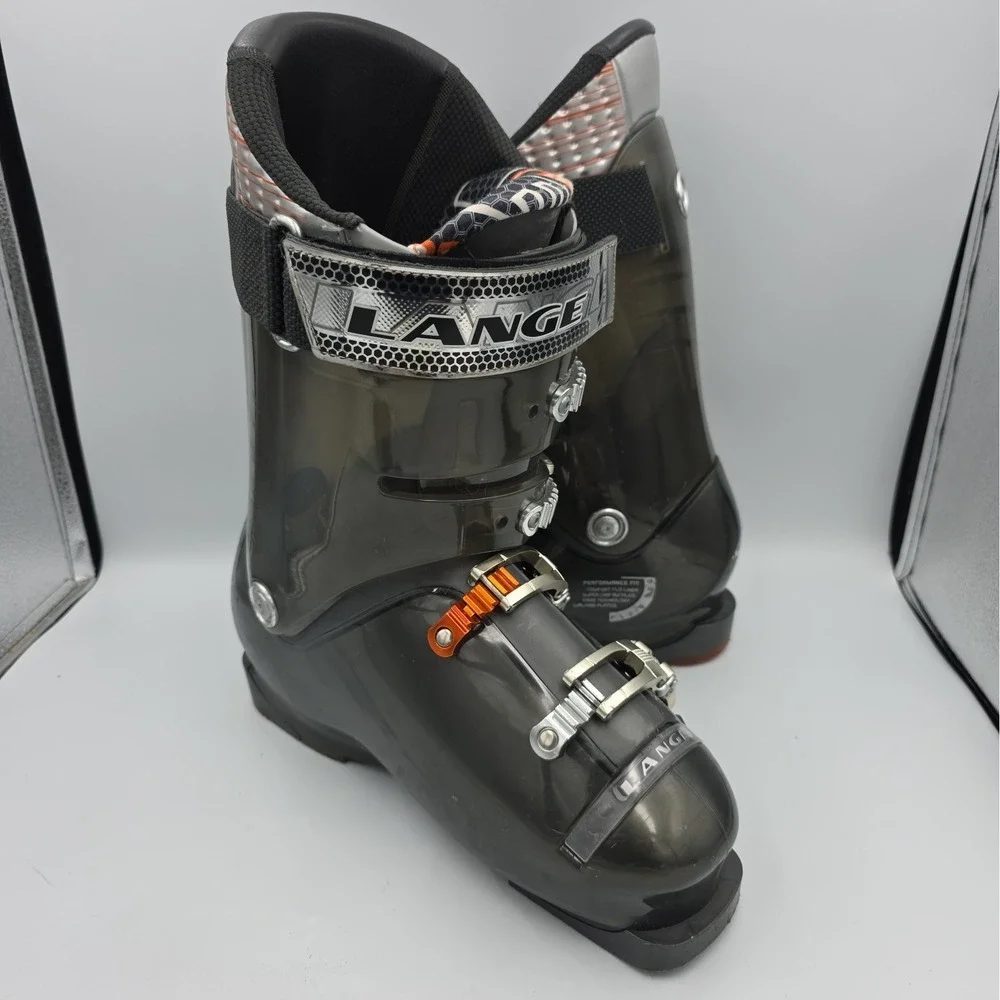 Lange Fluid 100 Red Downhill Ski Boots Men's Size Mondo 26-26.5